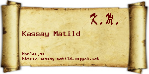 Kassay Matild névjegykártya